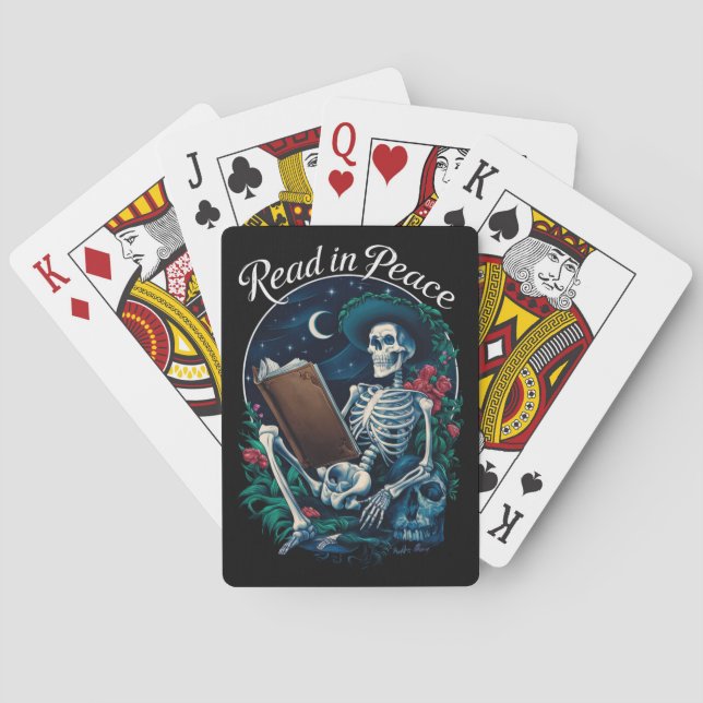 Jeu De Cartes Lire dans Peace Skeleton Lecture Livre Lover Booki (dos)