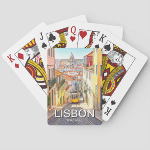 Jeu De Cartes Lisbonne Portugal Panthéon Alfama Aquarelle
