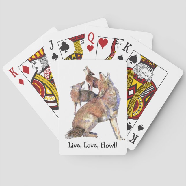 Jeu De Cartes Live Love Howl Citation amusante Howling Coyotes (dos)