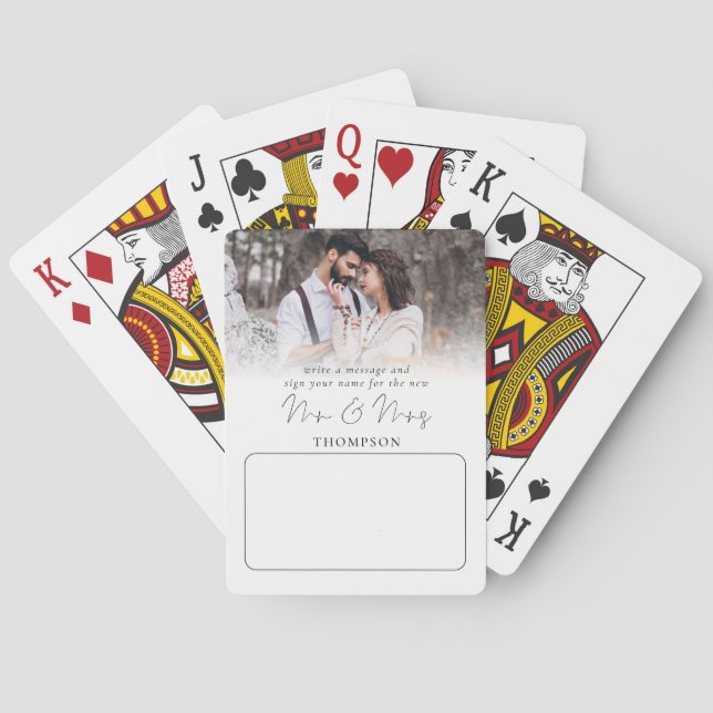 Jeu De Cartes Livre d'invité Mariage de Photo Overlay moderne (dos)