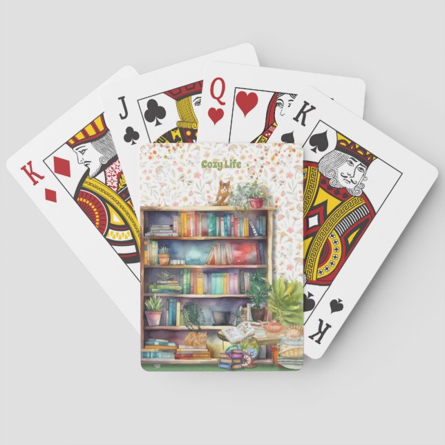 Jeu De Cartes Livres et Amoureux de les chats Hygge Anniversaire (dos)