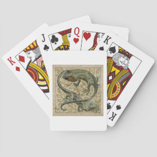 Jeu De Cartes Lizards, design for a tile (w/c on paper)