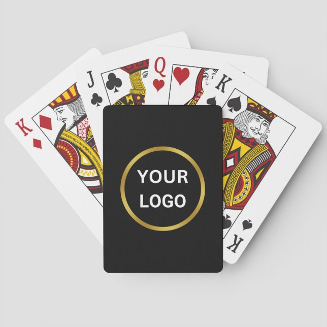 Jeu De Cartes Logo d'affaires noir et or élégant (dos)