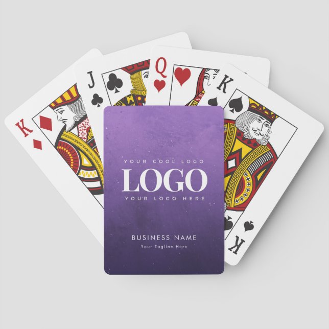 Jeu De Cartes Logo de l'entreprise personnalisée Galaxie violett (dos)