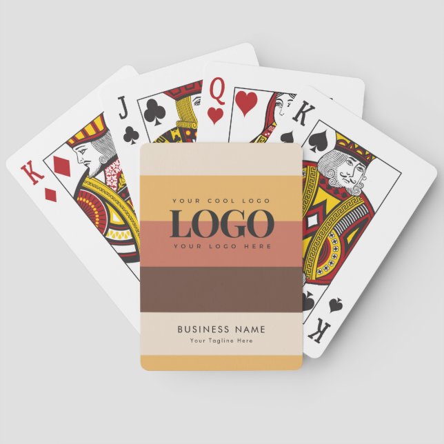 Jeu De Cartes Logo de l'entreprise personnalisée Retro Stripes 6 (dos)