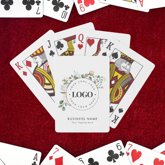 Jeu De Cartes Logo de l'entreprise sur mesure Floral Greenery Ro (Créateur téléchargé)