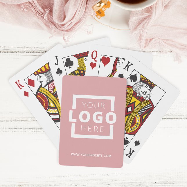 Jeu De Cartes Logo d'entreprise personnalisé rose de marque prom (Créateur téléchargé)