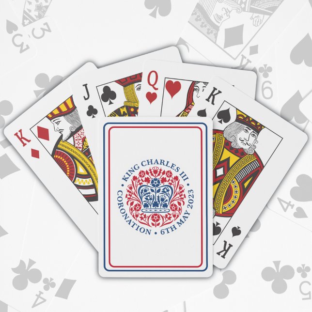 Jeu De Cartes Logo du couronnement royal du roi Charles III Patr (HM King Charles III Coronation Souvenir)