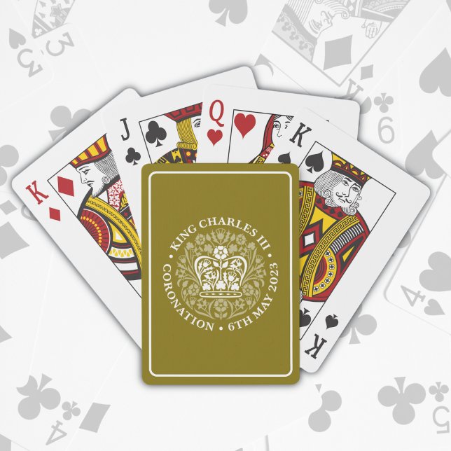 Jeu De Cartes Logo du couronnement royal du roi Charles III Patr (Souvenir of HM King Charles III Coronation May 2023)
