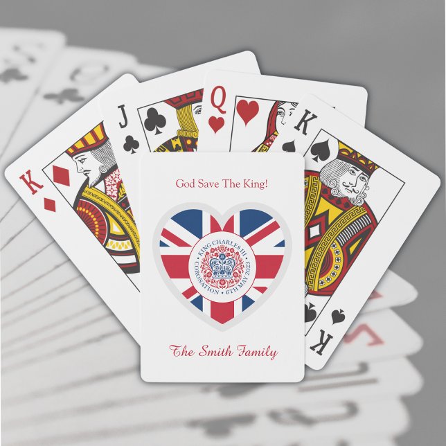 Jeu De Cartes Logo du couronnement royal du roi Charles III Text (Royal Coronation Souvenir)