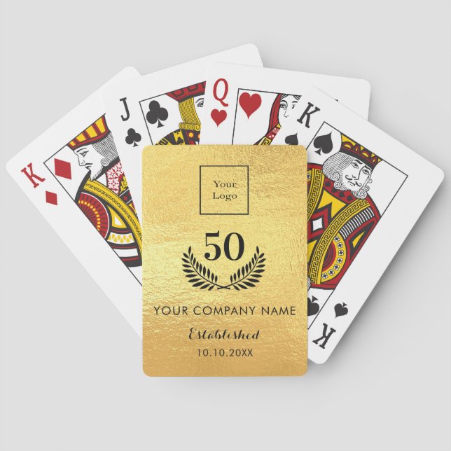 Jeu De Cartes Logo or métal années d'activité (dos)