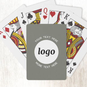 Jeu De Cartes Logo rond avec texte promotionnel Business Green