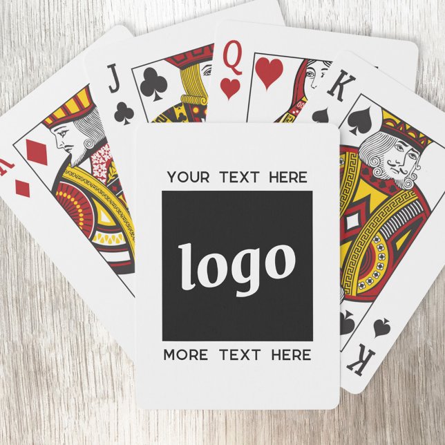Jeu De Cartes Logo Simple Avec Entreprise Texte (Logo with custom text business promotional playing cards)