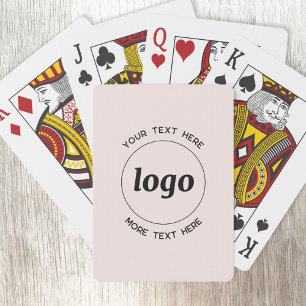 Jeu De Cartes Logo Simple Avec Promo Entreprise Rose Texte