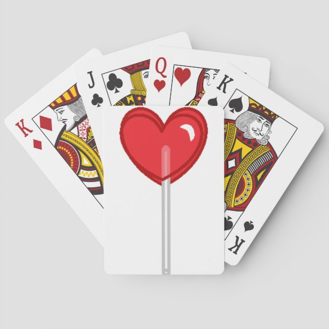 Jeu De Cartes lollipop à coeur rouge (dos)