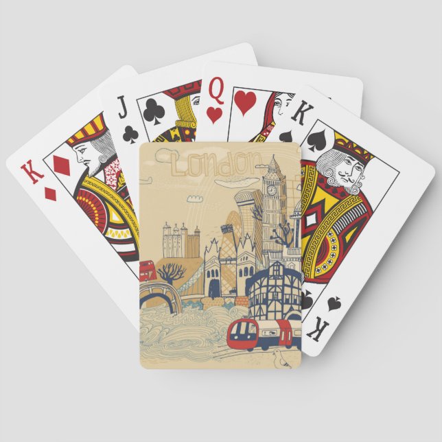 Jeu De Cartes London Doodle Scene (dos)