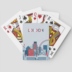 Jeu De Cartes Londres, Angleterre   Skyline rouge, blanc et bleu