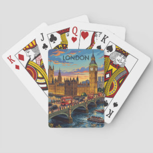 Jeu De Cartes Londres Angleterre Voyage Art Vintage