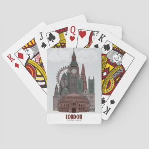 Jeu De Cartes Londres en nuages rouge et vert