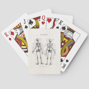 Jeu De Cartes L'os humain squelettique vintage d'anatomie