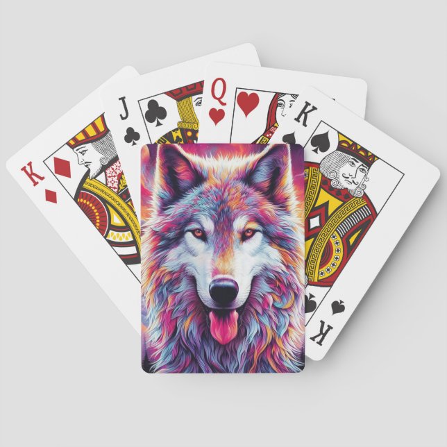 Jeu De Cartes Loup coloré (dos)