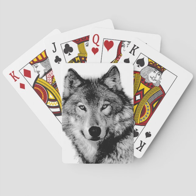 Jeu De Cartes Loup noir et blanc (dos)