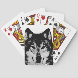 Jeu De Cartes Loup noir et blanc