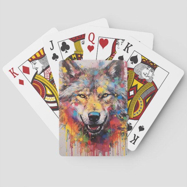 Jeu De Cartes Loup peint (dos)
