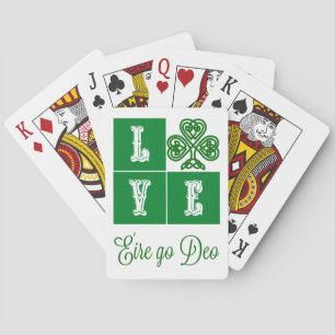 Jeu De Cartes Love Celtic Coeurs Shamrocks Irlande Motto