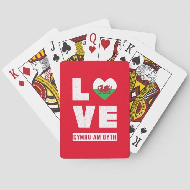 Jeu De Cartes Love Cymru Am Byth Wales Drapeau Gallois Racines V (dos)