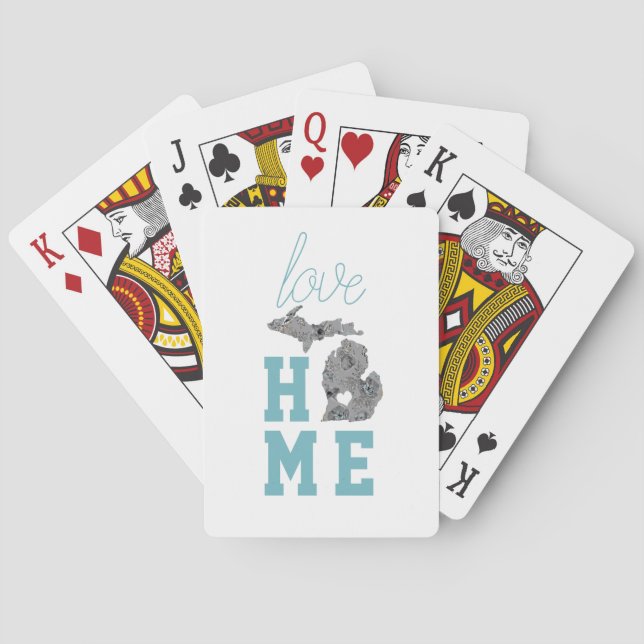 Jeu De Cartes Love Home Michigan Floral État rempli (dos)