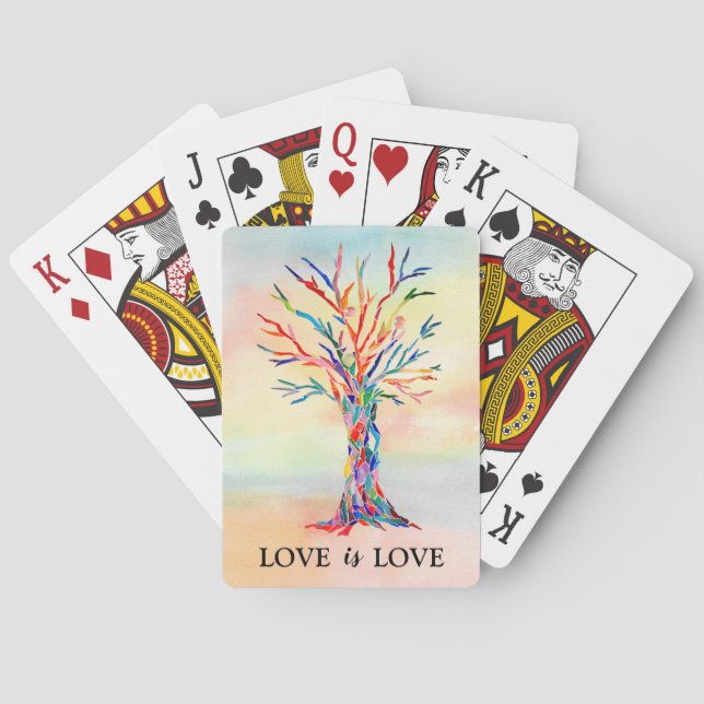 Jeu De Cartes Love is Love Rainbow Tree Playing Cards (dos)