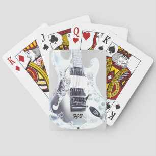 Jeu De Cartes Lucite Guitare, Mariage Monogrammé Faveur