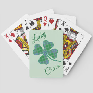Jeu De Cartes Lucky Green Plaid Shamrock Four-Leaf Clover 