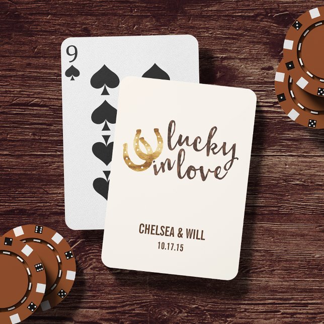 Jeu De Cartes Lucky in Love Horseshoe Wedding Favoriser (Créateur téléchargé)
