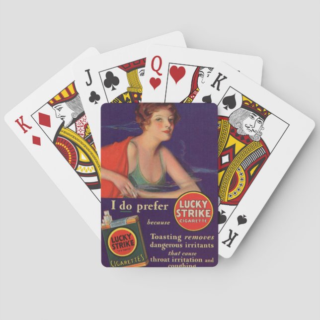Jeu De Cartes Lucky Strikes publicité des cigarettes des années  (dos)