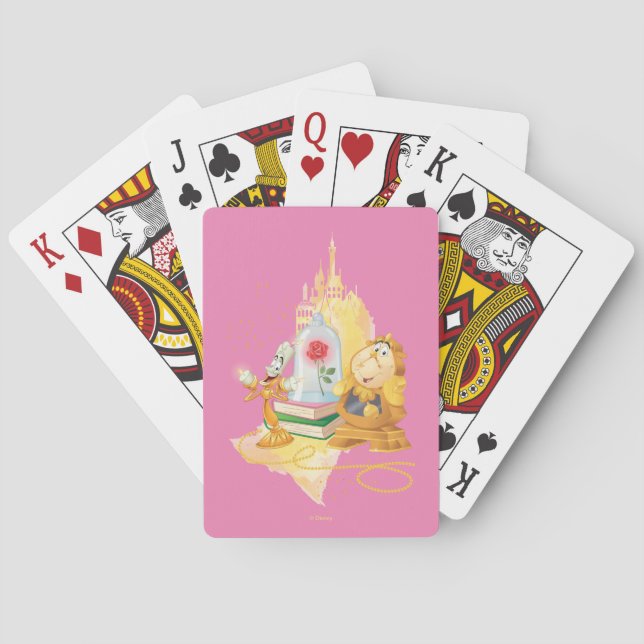 Jeu De Cartes Lumière Et Cogsworth (dos)