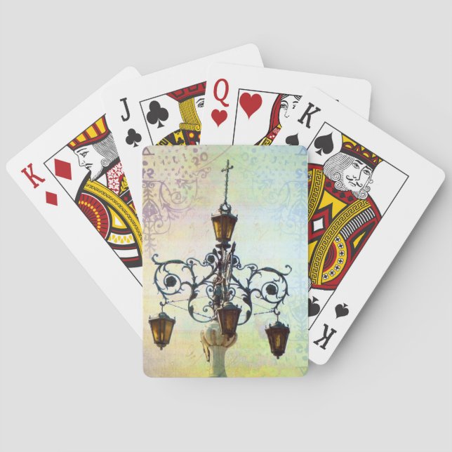 Jeu De Cartes Lumière Plaza avec Arrière - plan Pastel (dos)