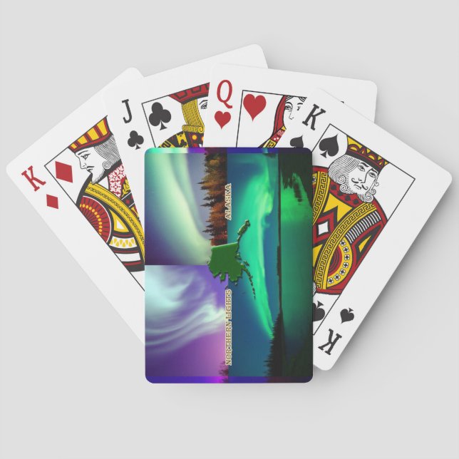 Jeu De Cartes Lumières du nord de collage de l'Alaska (dos)