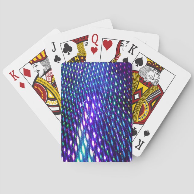 Jeu De Cartes Luminaires Bleus Iridescente Jouant Aux Cartes (dos)