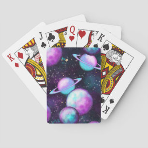 Jeu De Cartes Luminosité du système solaire Planète rose viole