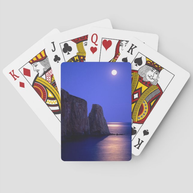 Jeu De Cartes Lune À Dusk | Côte Gaspe de Perce Rock Québec (dos)