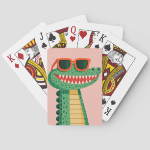 Jeu De Cartes Lunettes de soleil de crocodile drôle Mignon anima