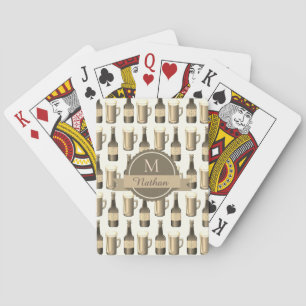 Jeu De Cartes Lunettes et bouteilles de bière Sepia Personnalisé
