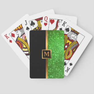 Jeu De Cartes Luxe Green Gold Parties scintillant