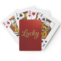 Luxe Lucky Script Red Gold Card Deck