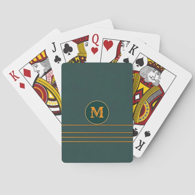 Jeu De Cartes Luxury Linen Popular Green Gold Texture Collection (dos)