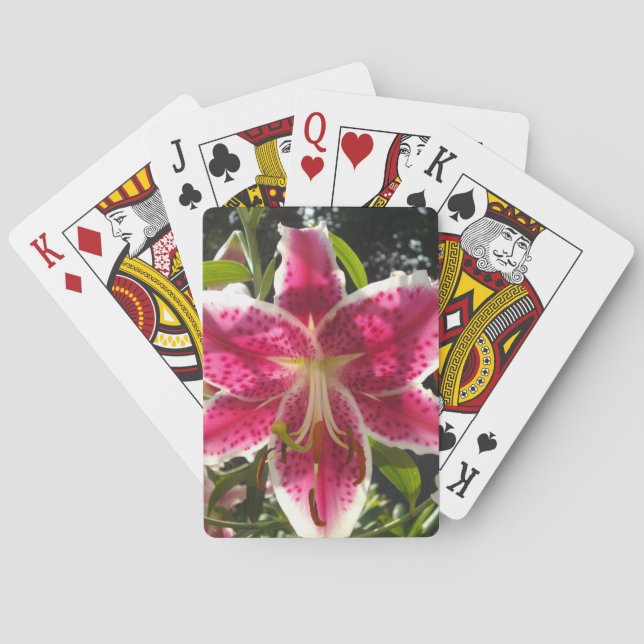 Jeu De Cartes Lys roses fleurs tropicales roses rose (dos)