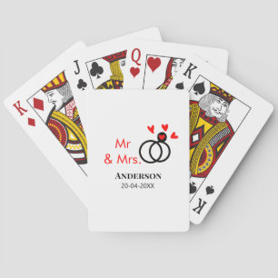 Jeu De Cartes M. et Mme ajoutent le nom de famille date année ca