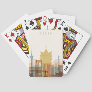 Jeu De Cartes Macao, Chine   Ville Skyline